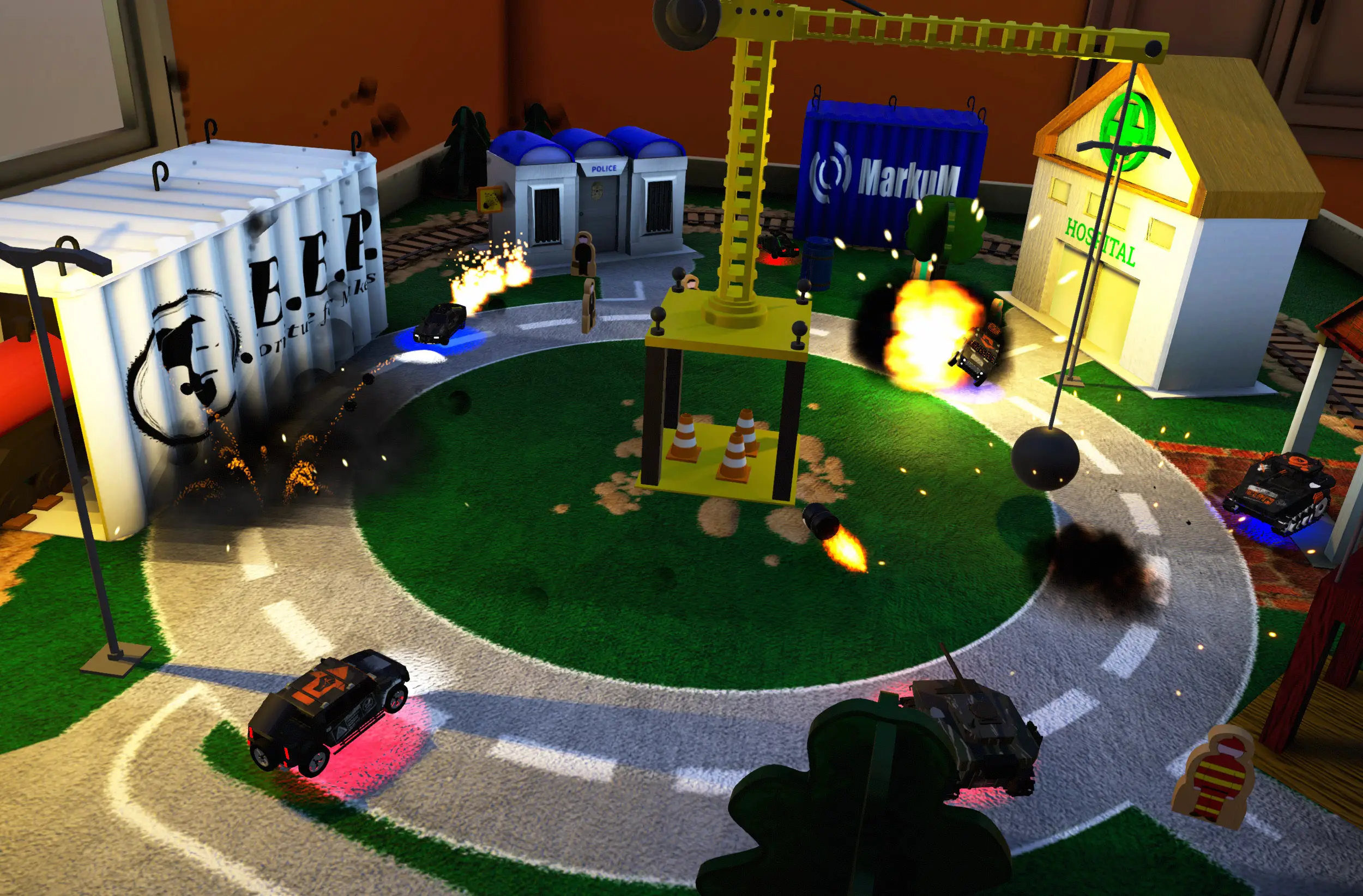 Micro Mayhem is a local multiplayer game.